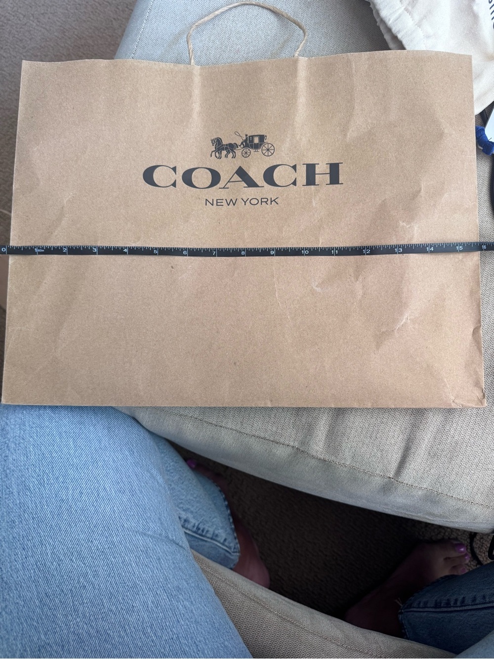 Coach Brown Kraft Shopping Bag with Black Logo